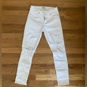 Agolde white distressed jeans